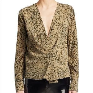 Rag & Bone Shields Leopard Print Blouse In Olive Multi